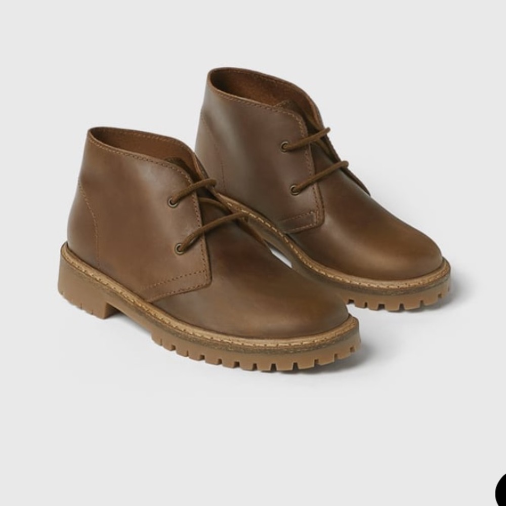 NWOT ZARA KIDS/ LEATHER ANKLE BOOTS